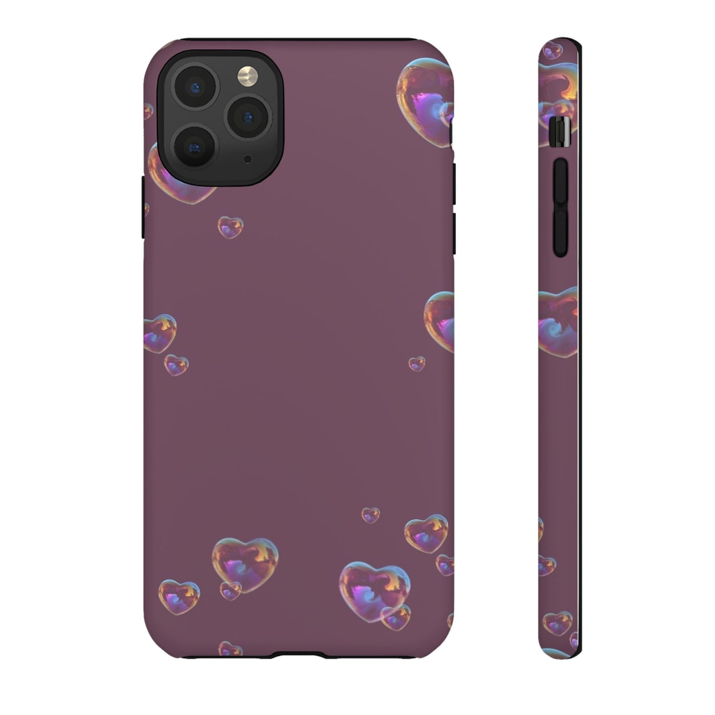 Purple Heart Bubbles Phone Case