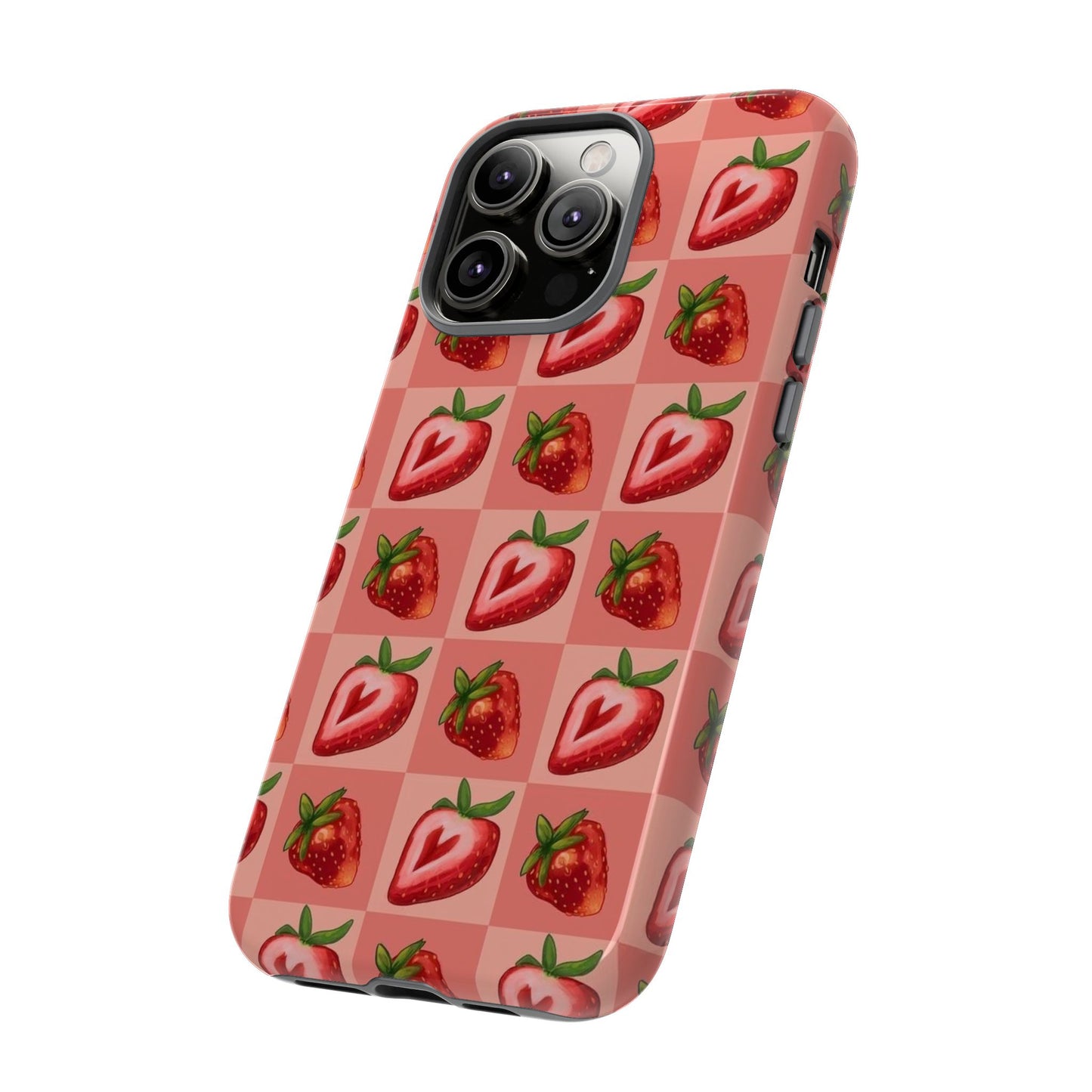 Strawberry Heart Checkers Phone Case