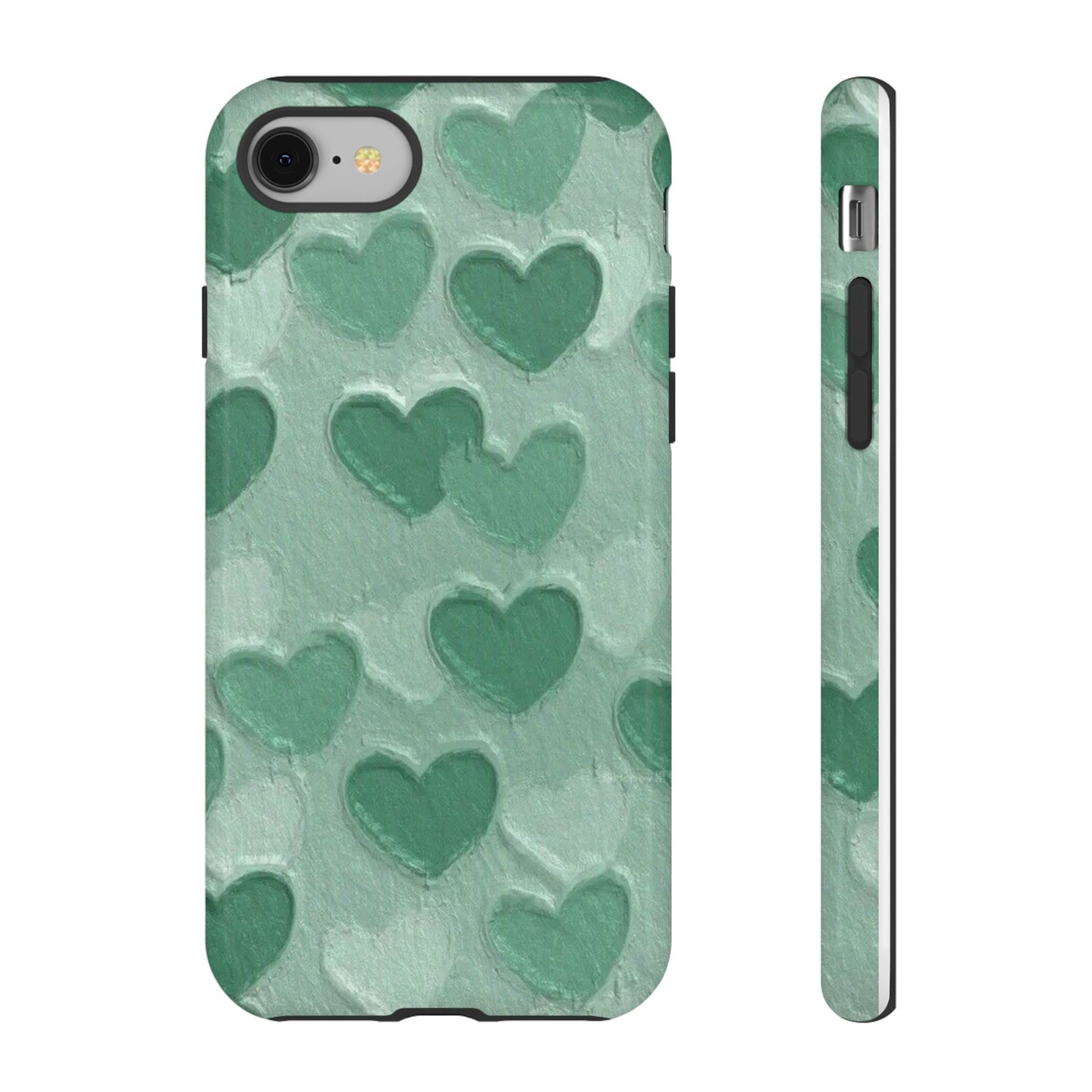 Green Heart Chalk Wall Phone Case