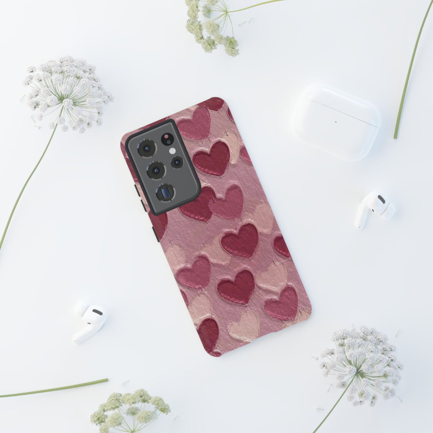 Pink Heart Chalk Wall Phone Case