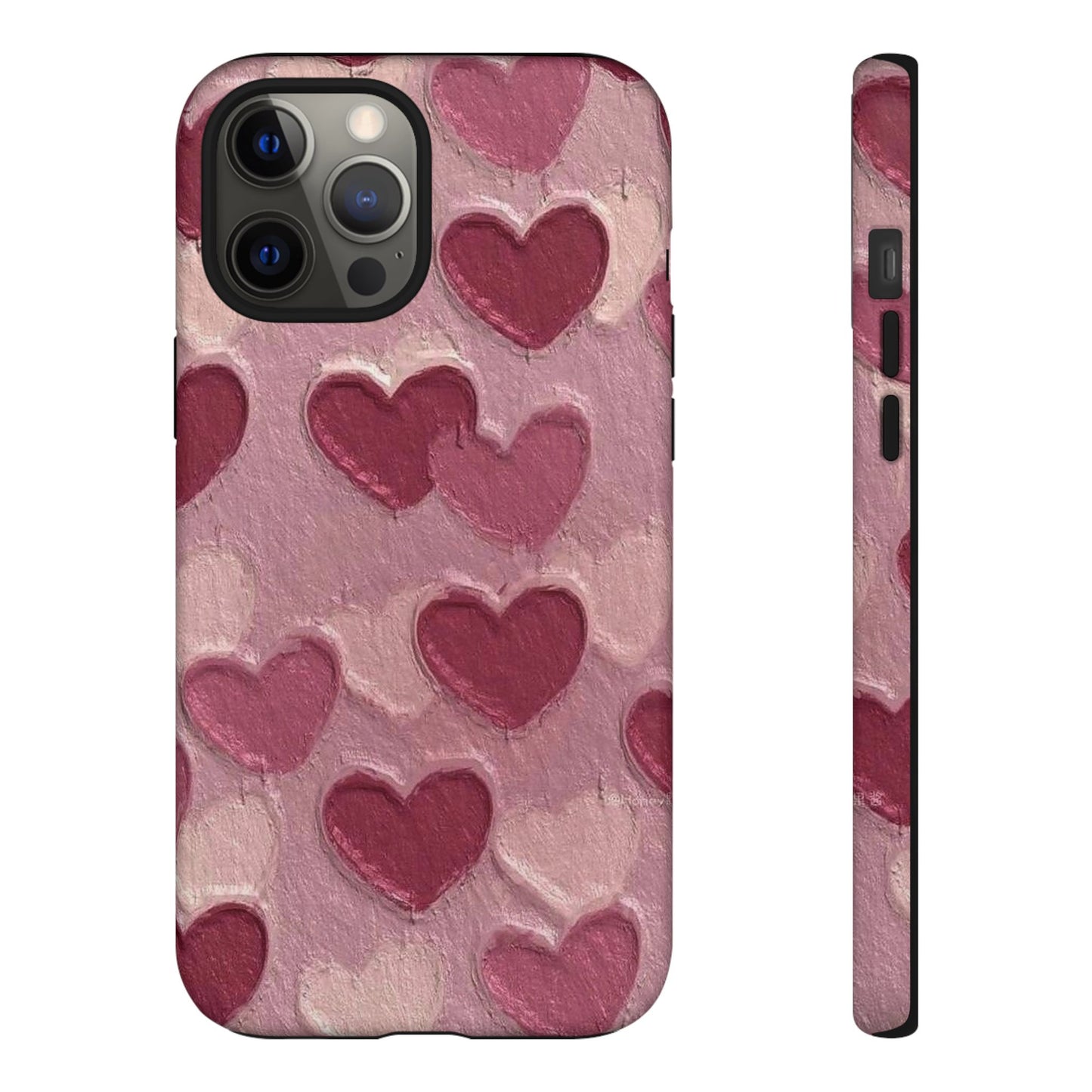 Pink Heart Chalk Wall Phone Case