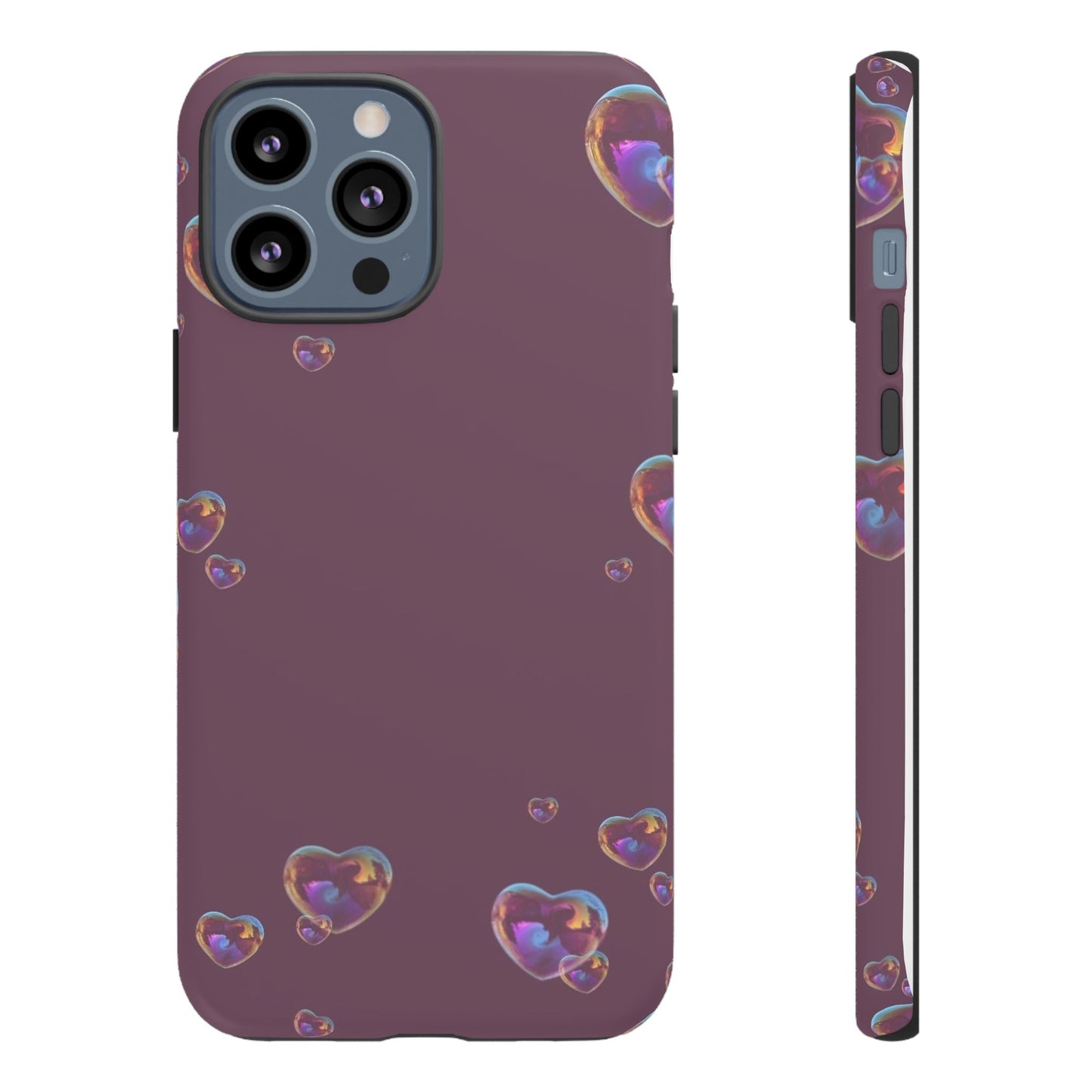 Purple Heart Bubbles Phone Case