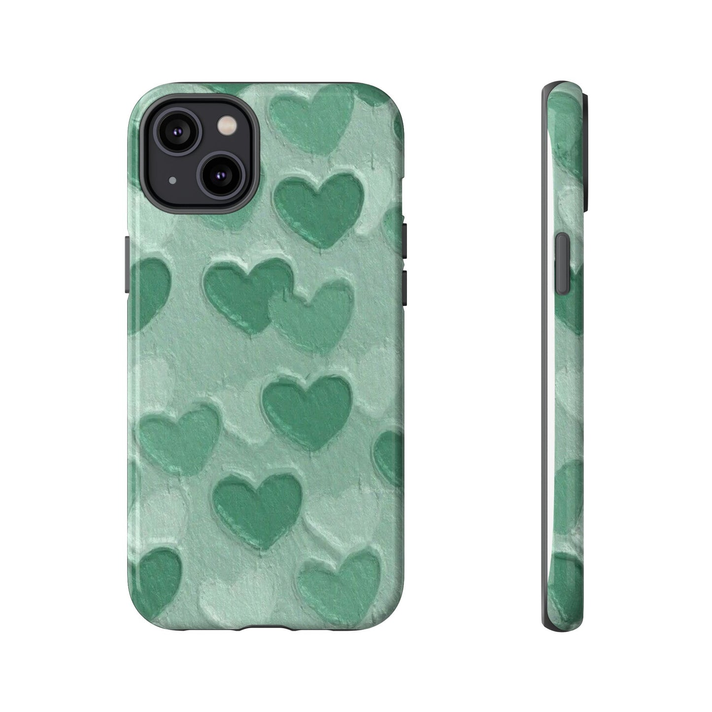 Green Heart Chalk Wall Phone Case