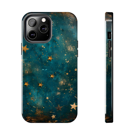 Golden Celestial Stars iPhone Case