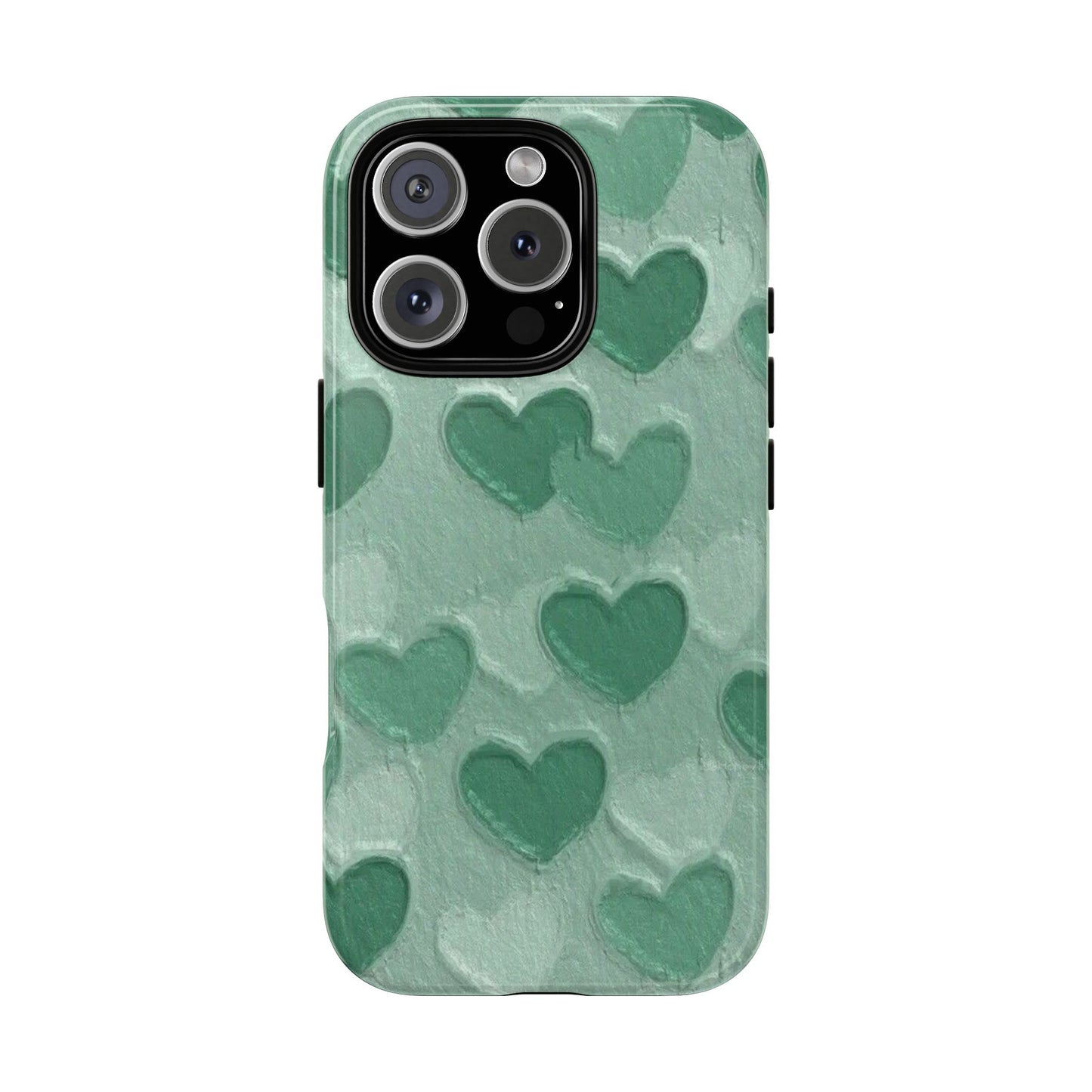 Green Heart Chalk Wall Phone Case