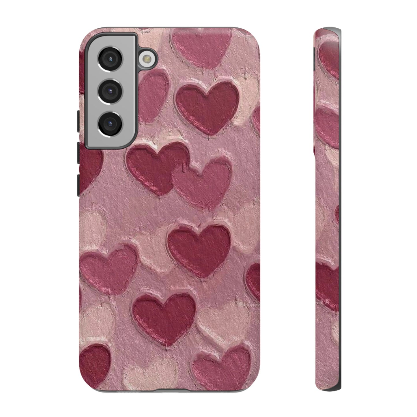 Pink Heart Chalk Wall Phone Case