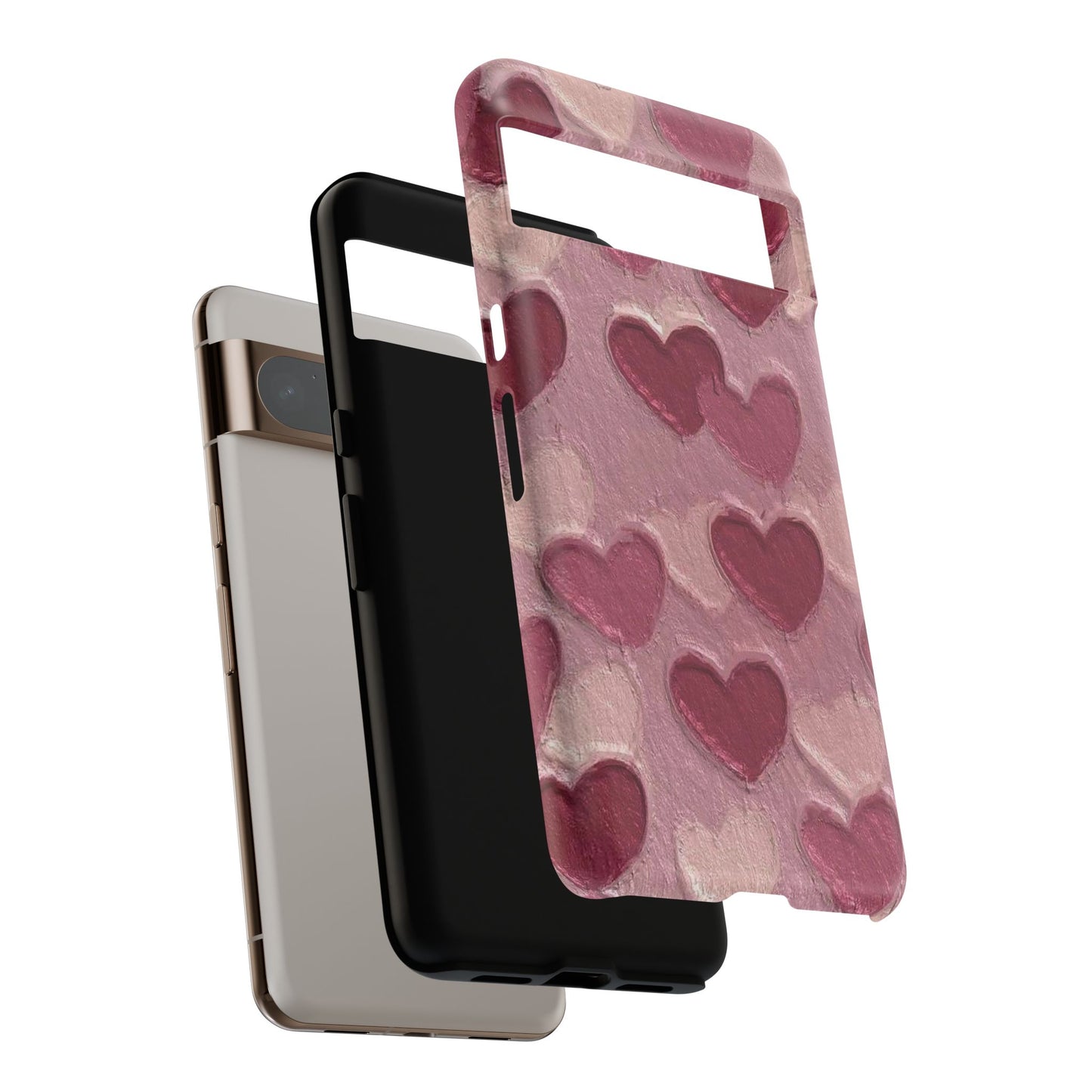 Pink Heart Chalk Wall Phone Case