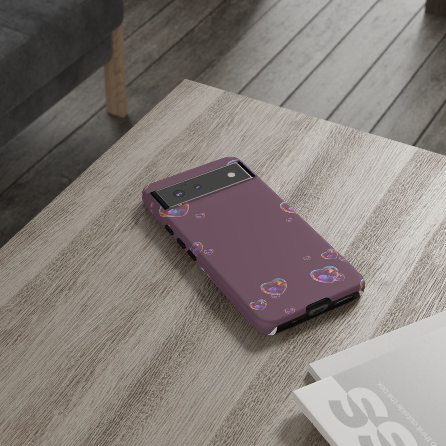 Purple Heart Bubbles Phone Case