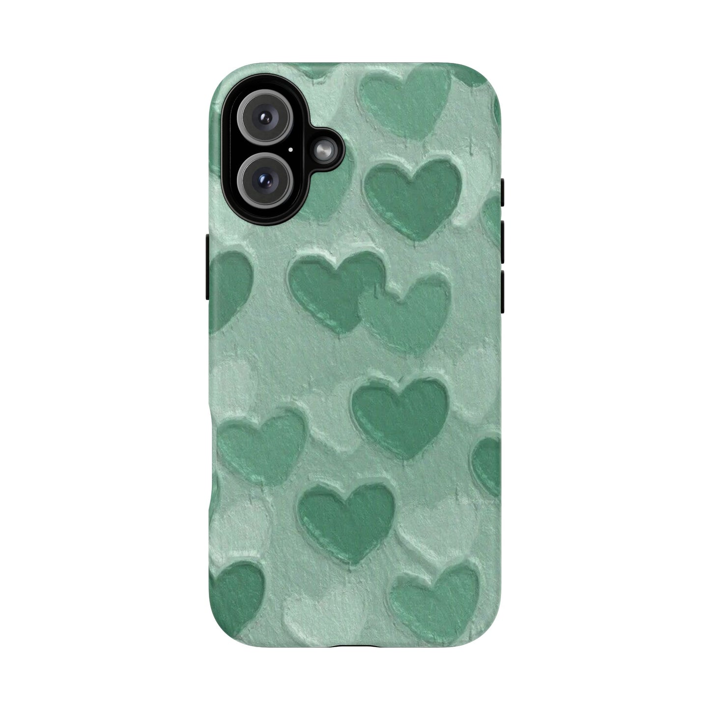 Green Heart Chalk Wall Phone Case