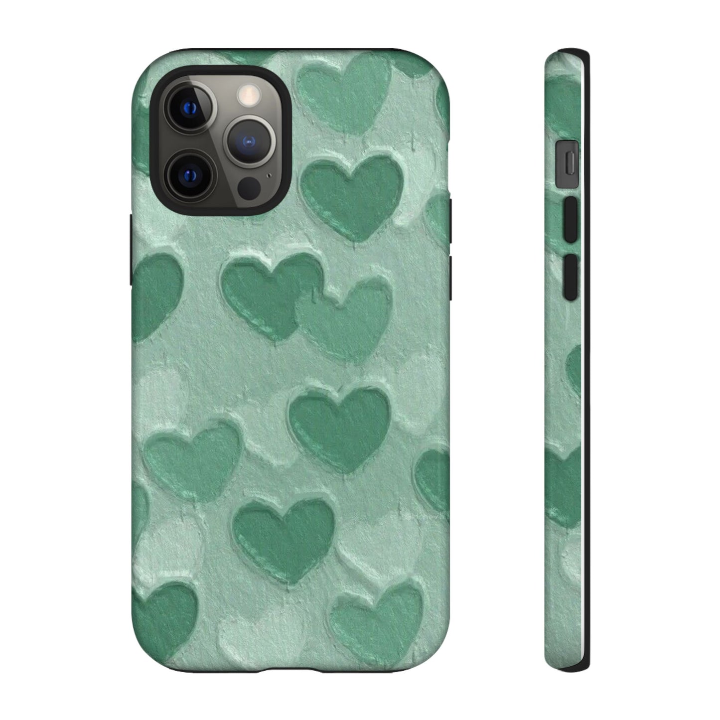 Green Heart Chalk Wall Phone Case