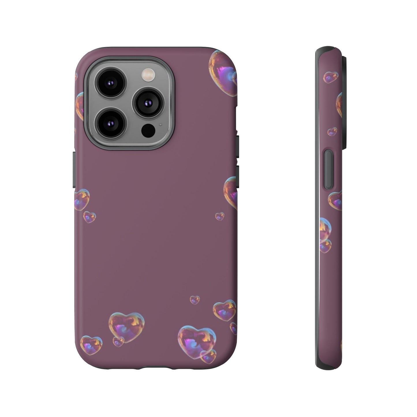 Purple Heart Bubbles Phone Case