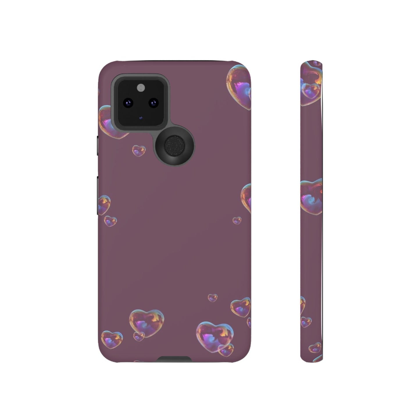 Purple Heart Bubbles Phone Case