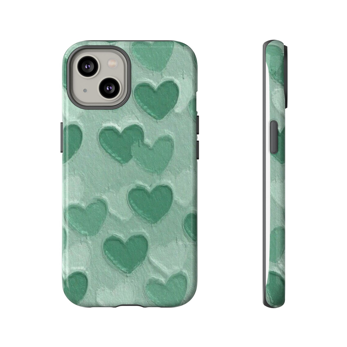 Green Heart Chalk Wall Phone Case