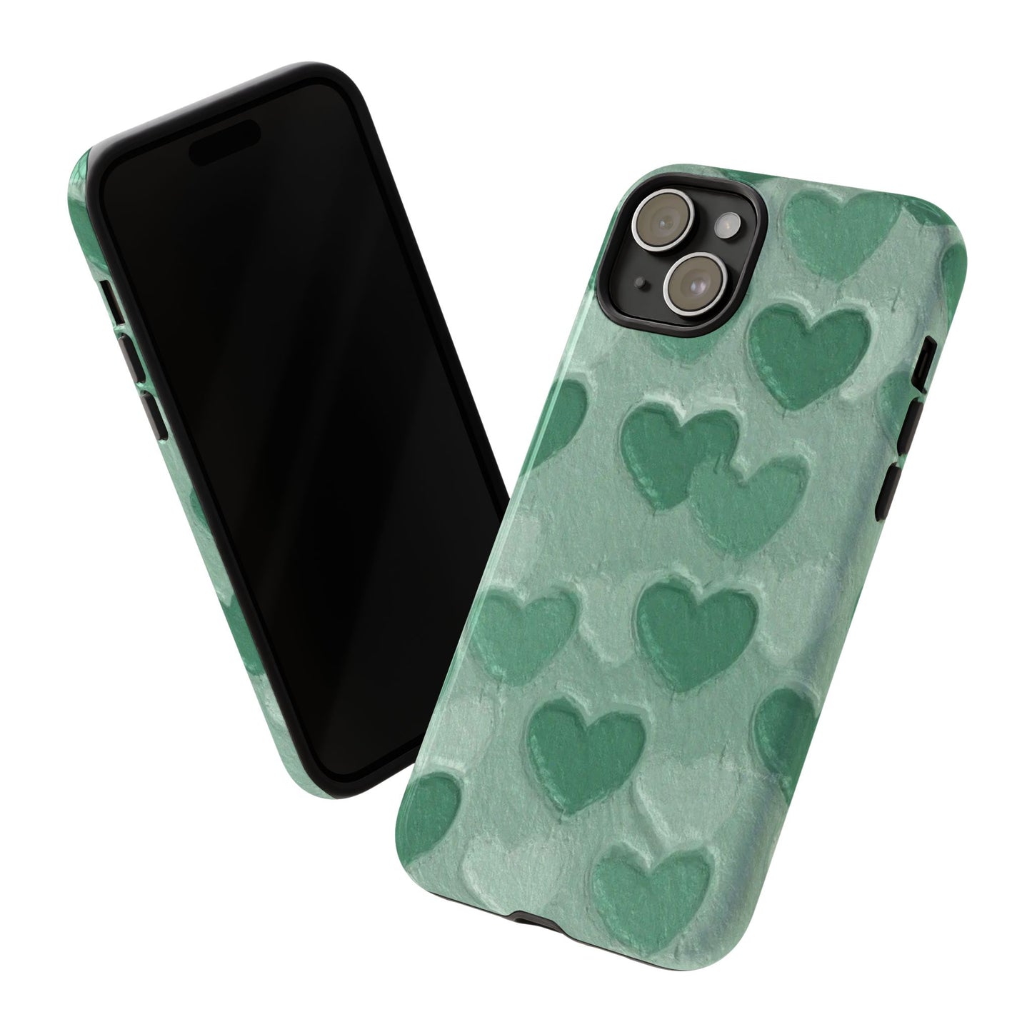 Green Heart Chalk Wall Phone Case