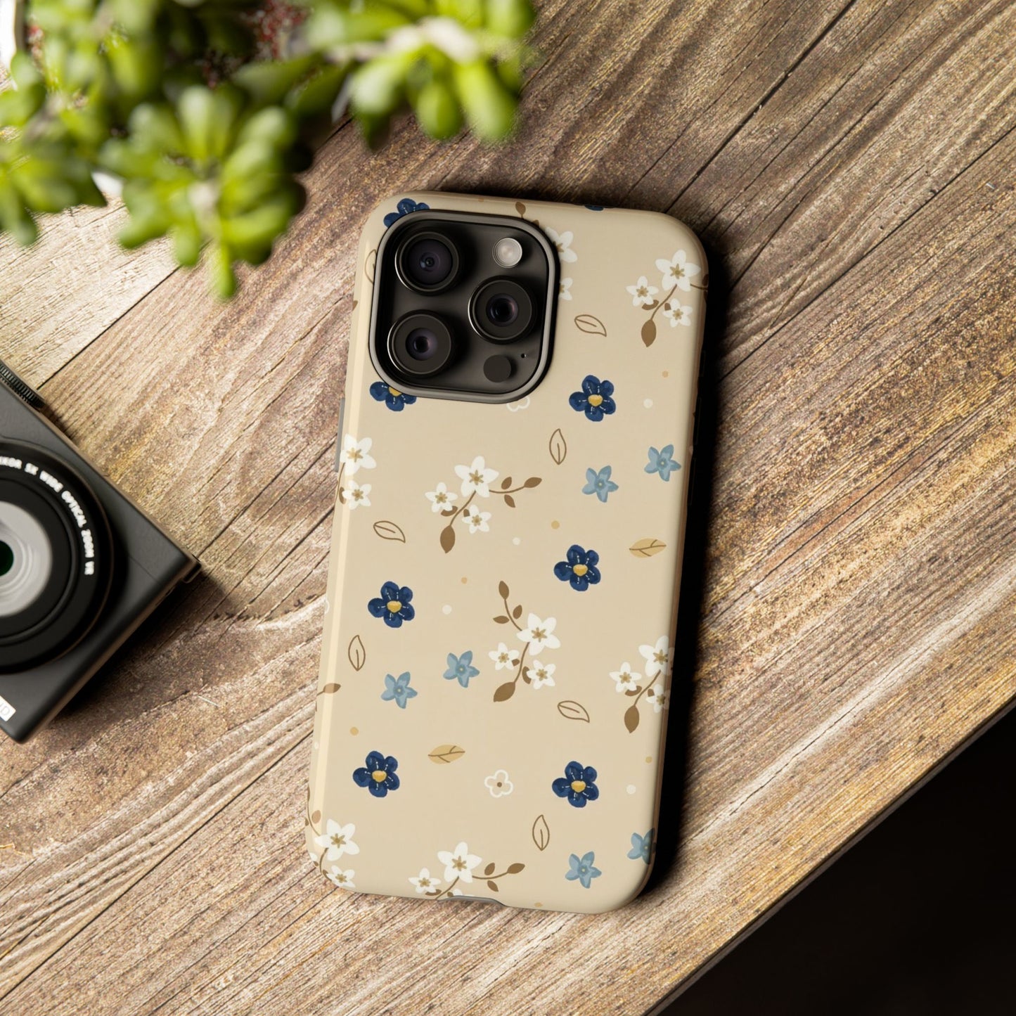 Navy Daisy Phone Case