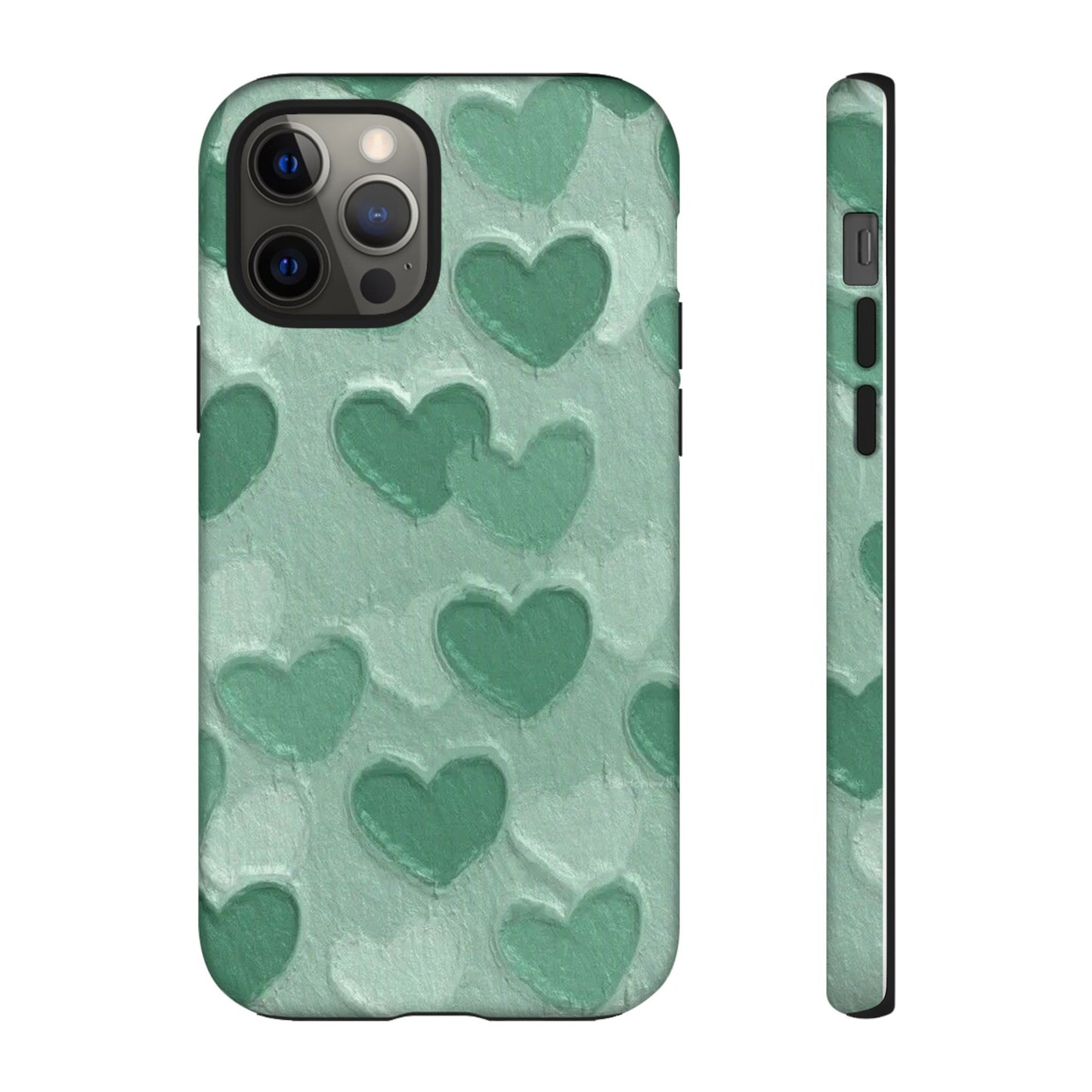 Green Heart Chalk Wall Phone Case