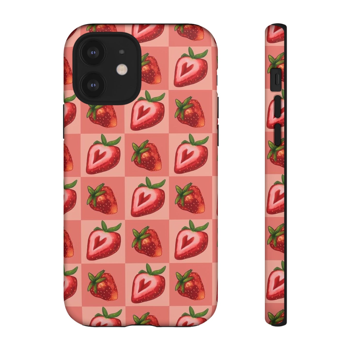 Strawberry Heart Checkers Phone Case