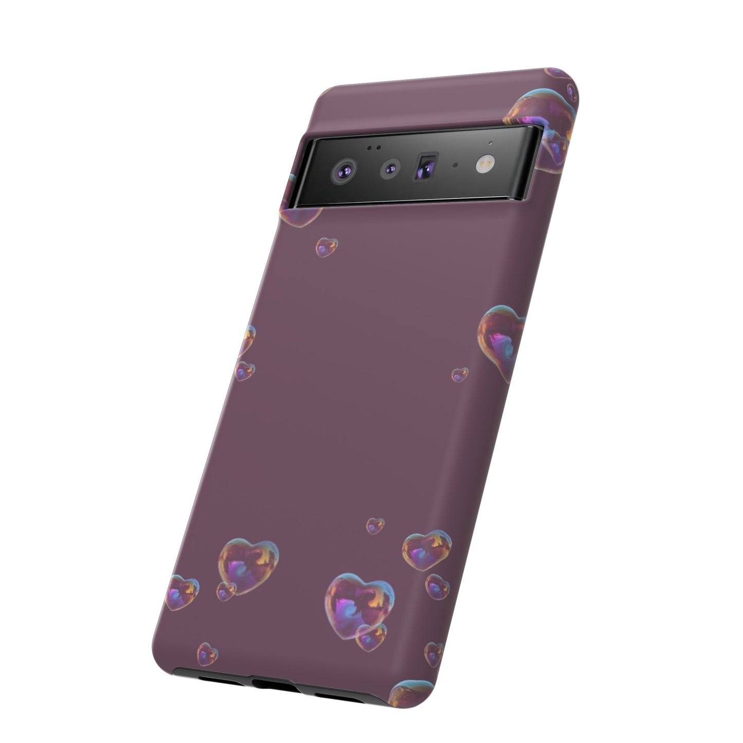 Purple Heart Bubbles Phone Case