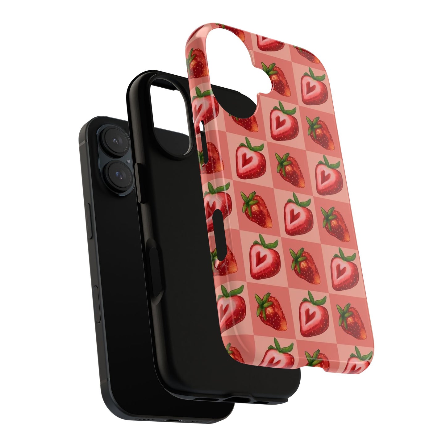 Strawberry Heart Checkers Phone Case