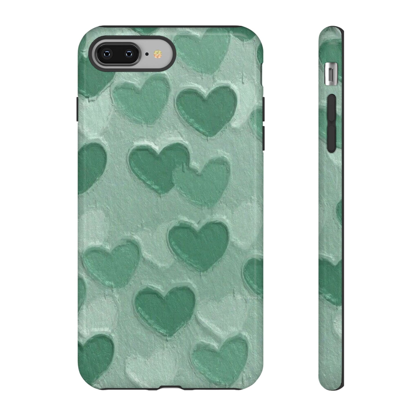 Green Heart Chalk Wall Phone Case