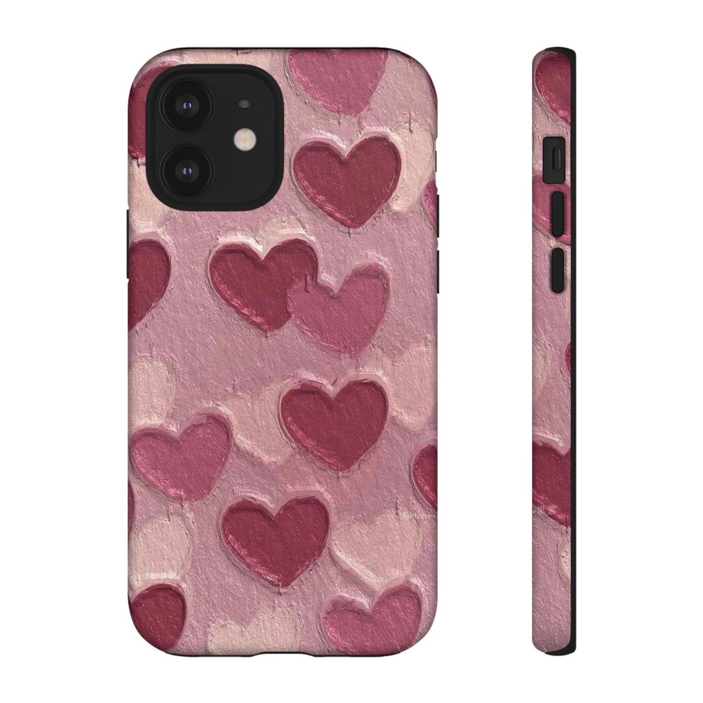 Pink Heart Chalk Wall Phone Case