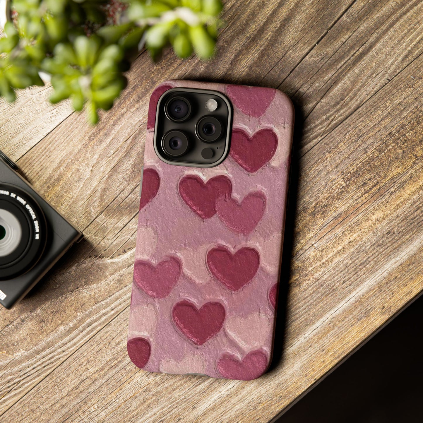 Pink Heart Chalk Wall Phone Case