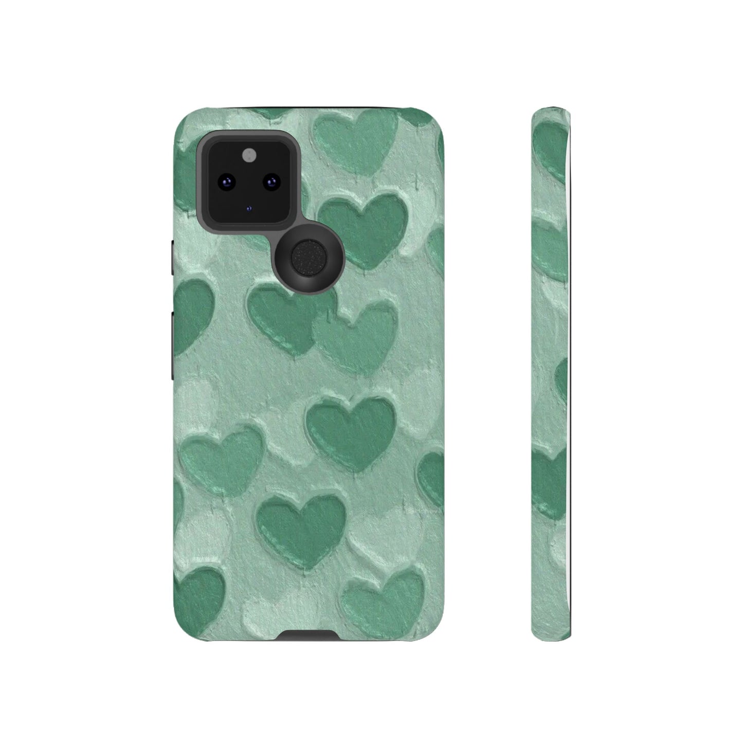 Green Heart Chalk Wall Phone Case