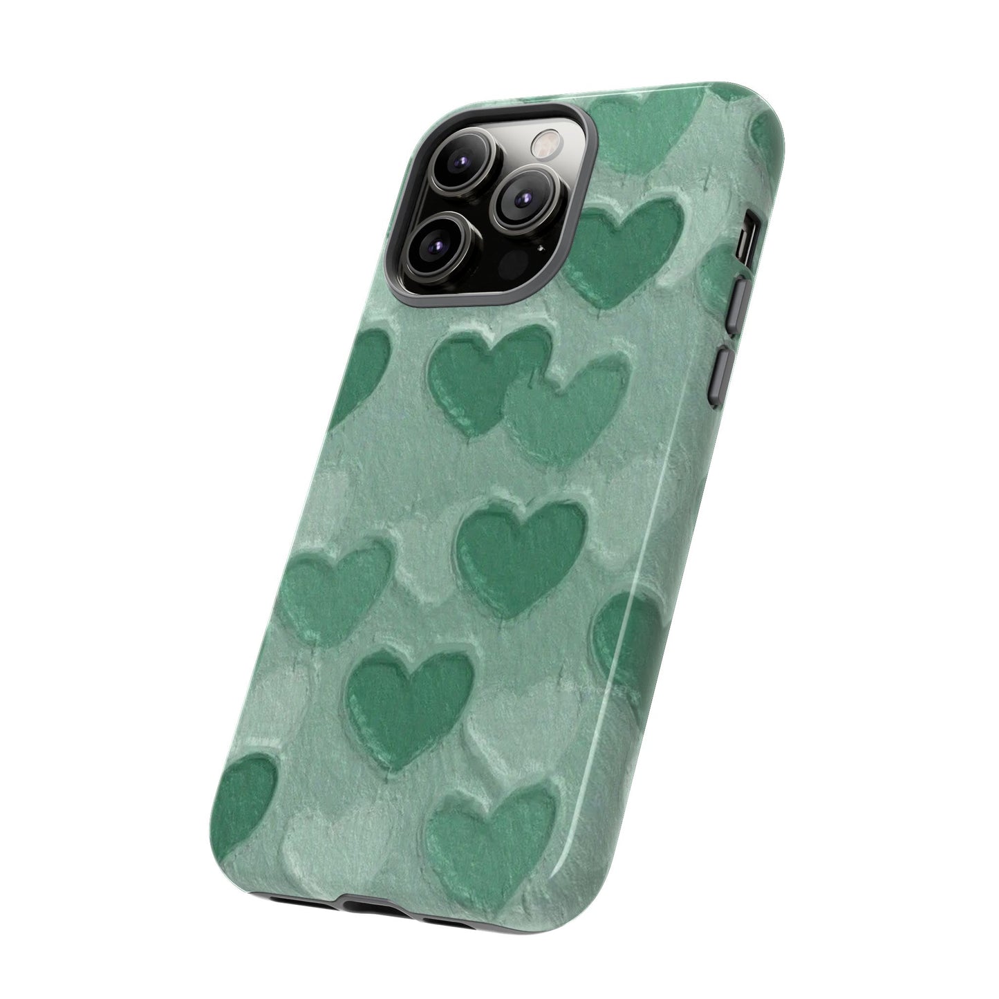 Green Heart Chalk Wall Phone Case