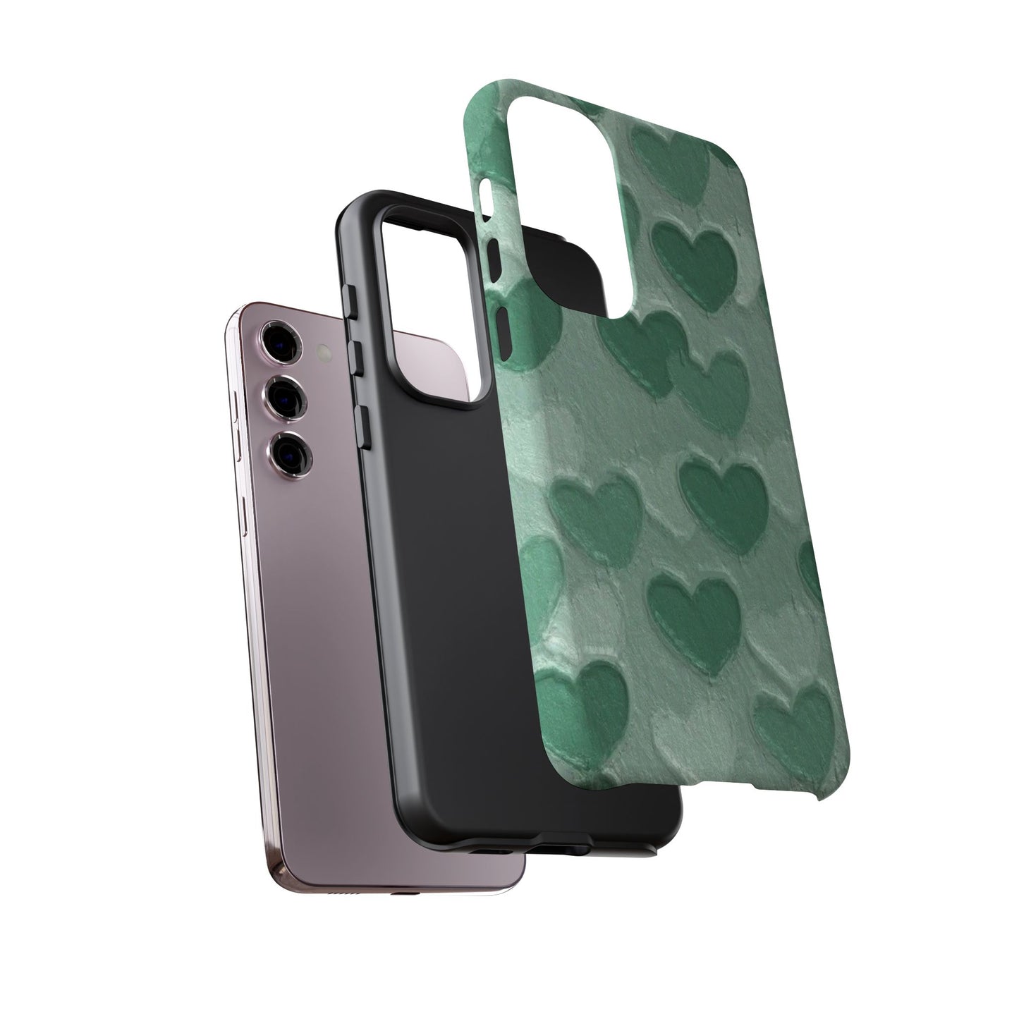 Green Heart Chalk Wall Phone Case