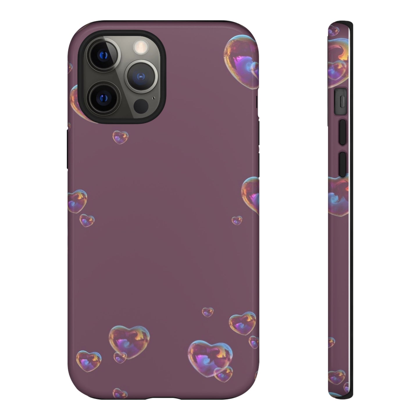 Purple Heart Bubbles Phone Case