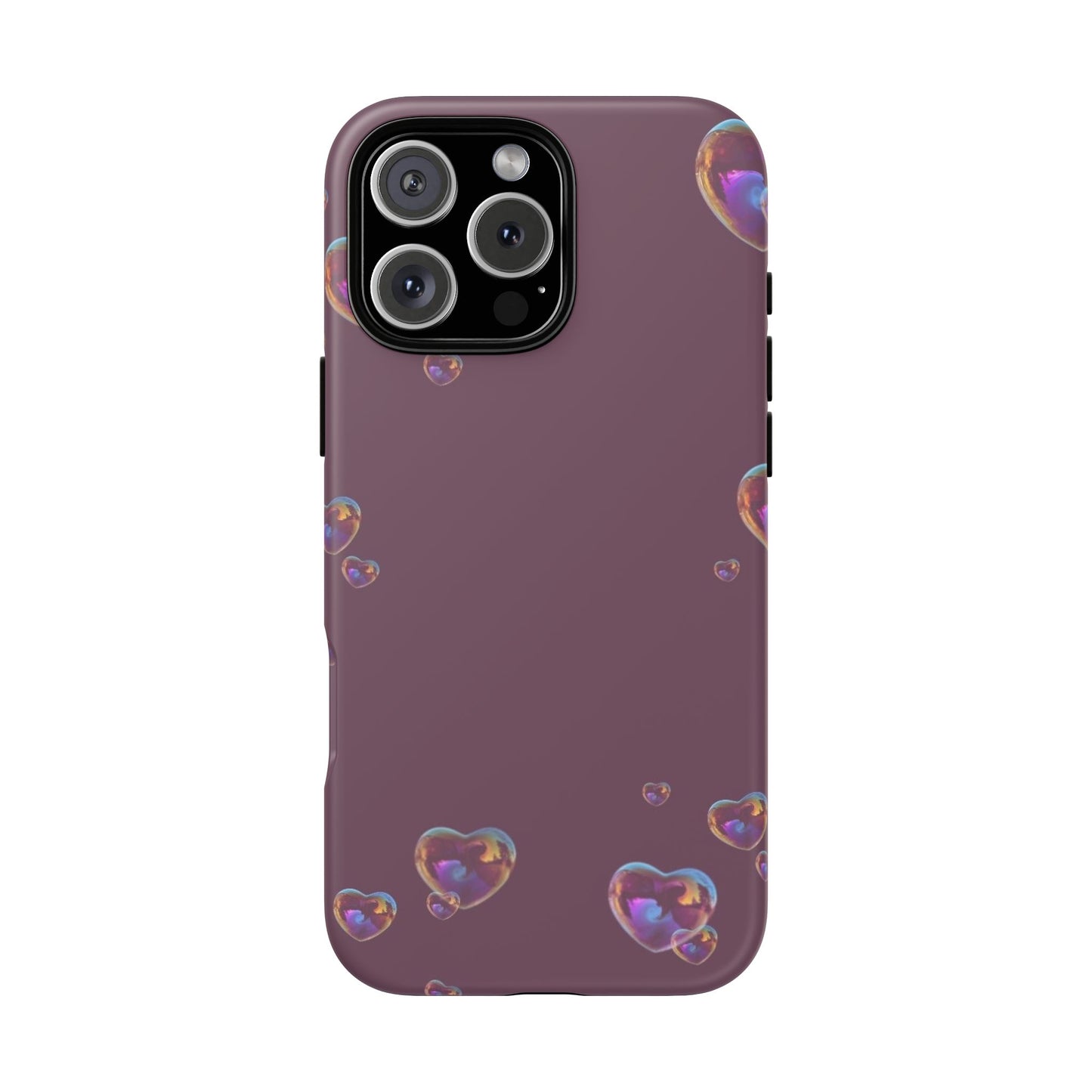 Purple Heart Bubbles Phone Case