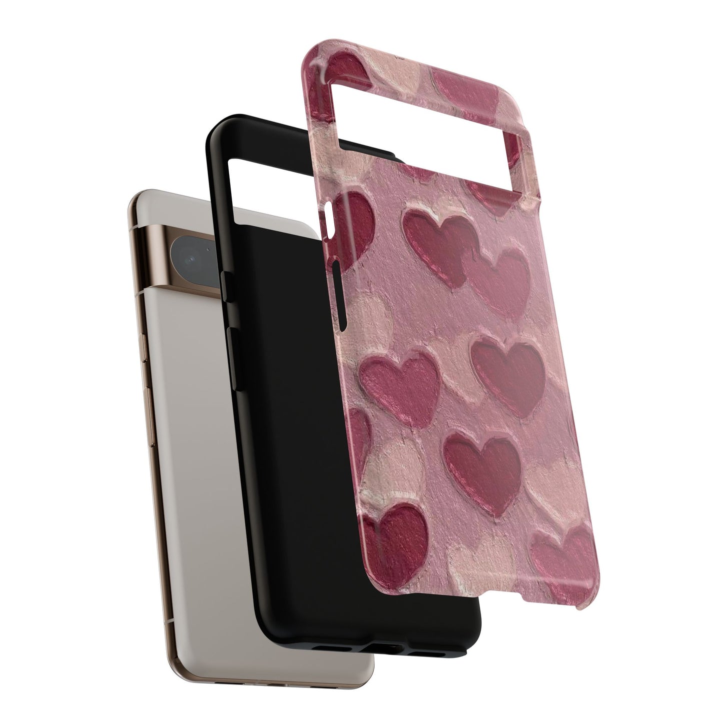 Pink Heart Chalk Wall Phone Case