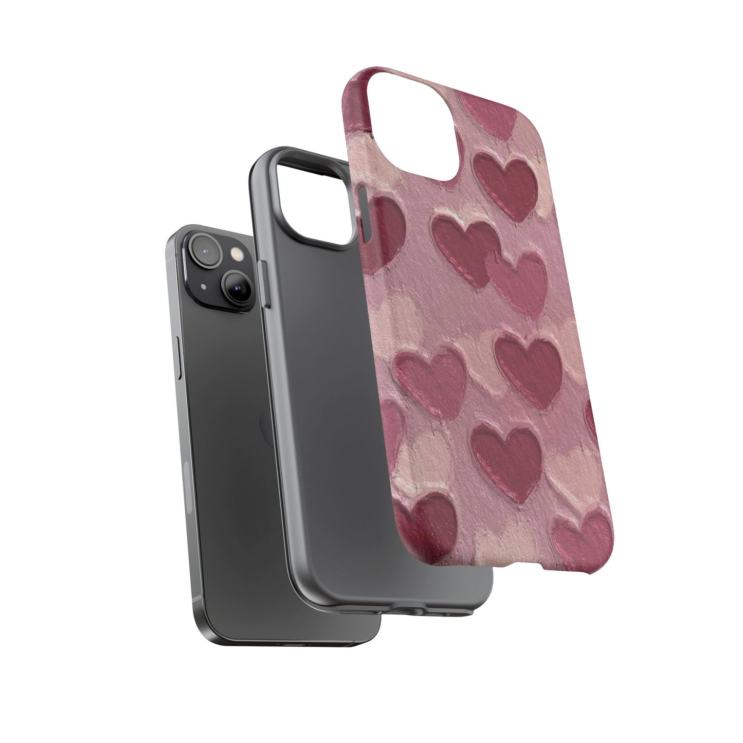 Pink Heart Chalk Wall Phone Case