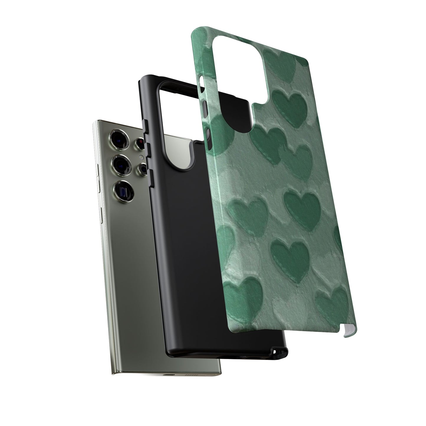 Green Heart Chalk Wall Phone Case