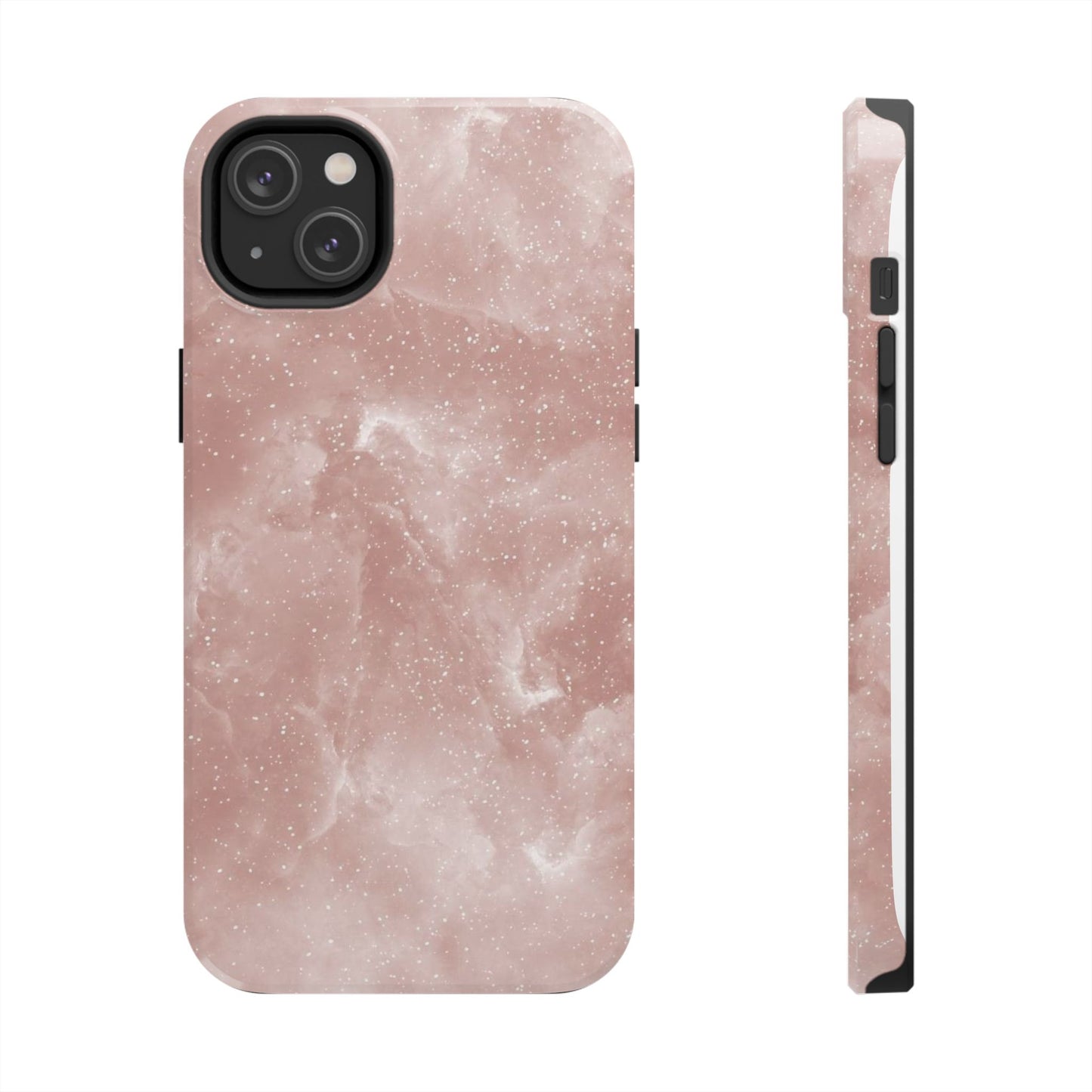 Rose Quartz Glitter Marble iPhone Case