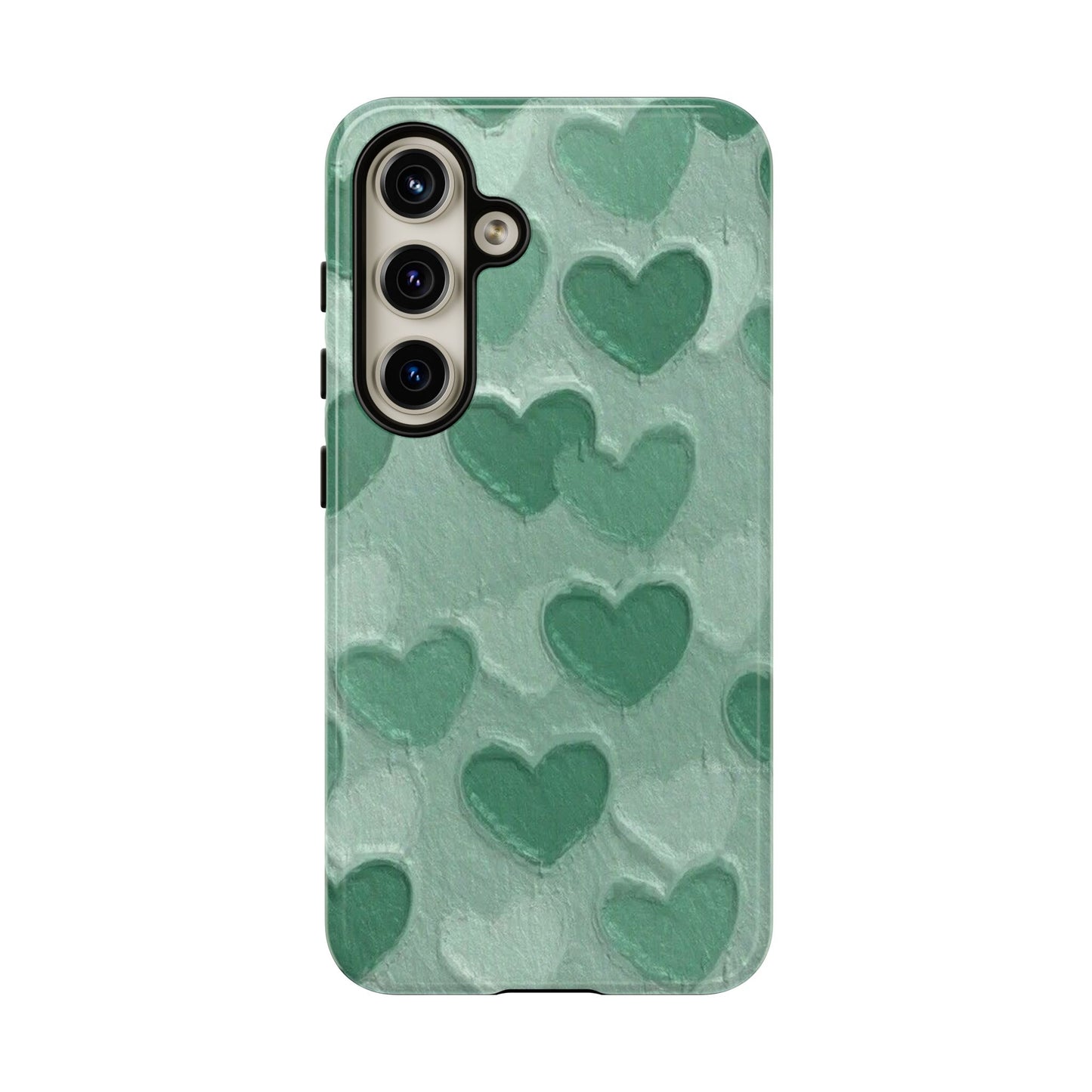 Green Heart Chalk Wall Phone Case