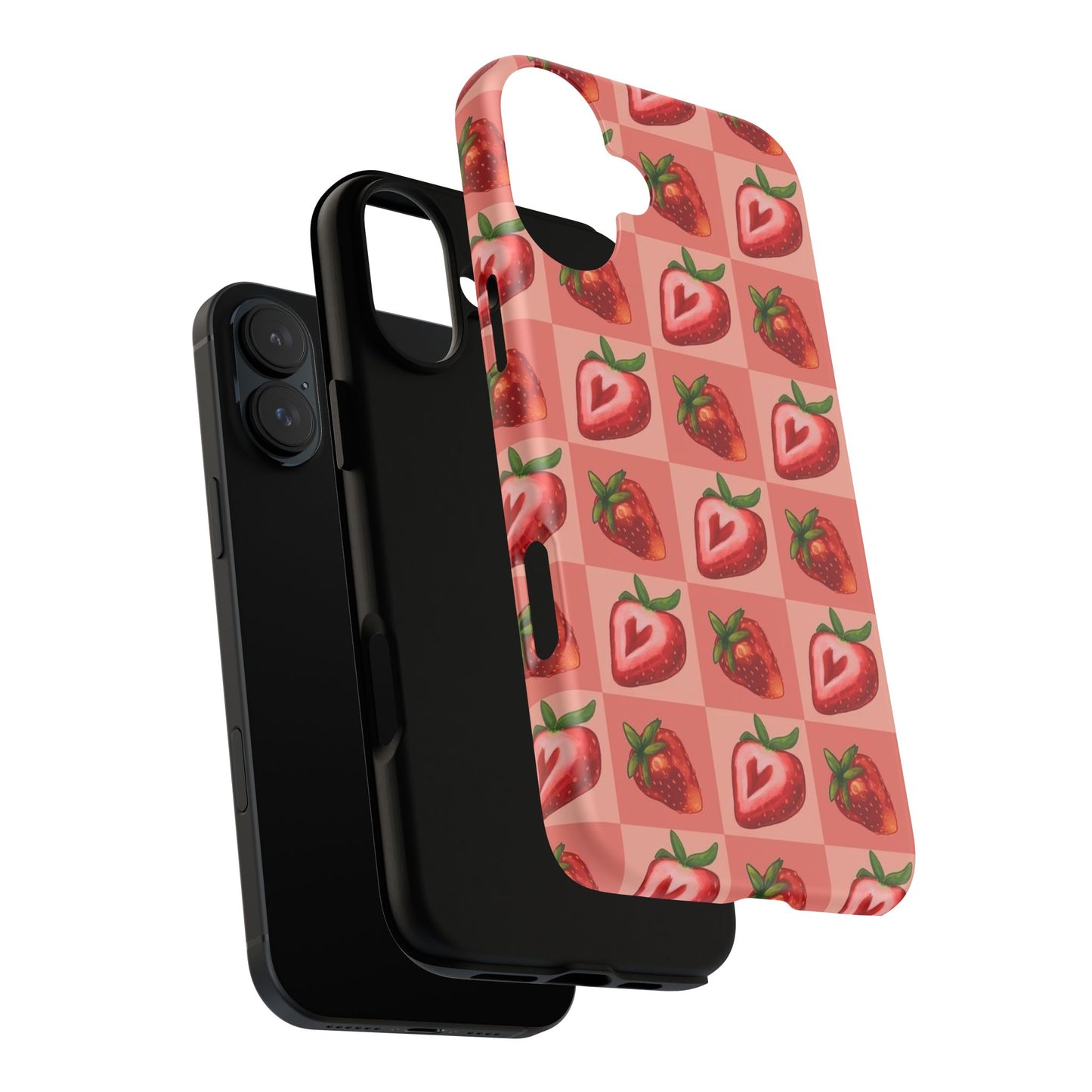 Strawberry Heart Checkers Phone Case