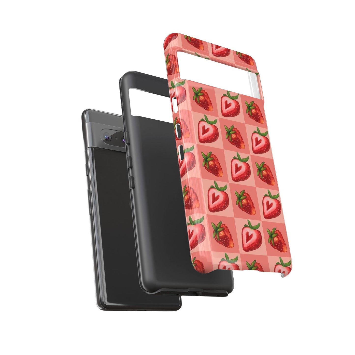 Strawberry Heart Checkers Phone Case