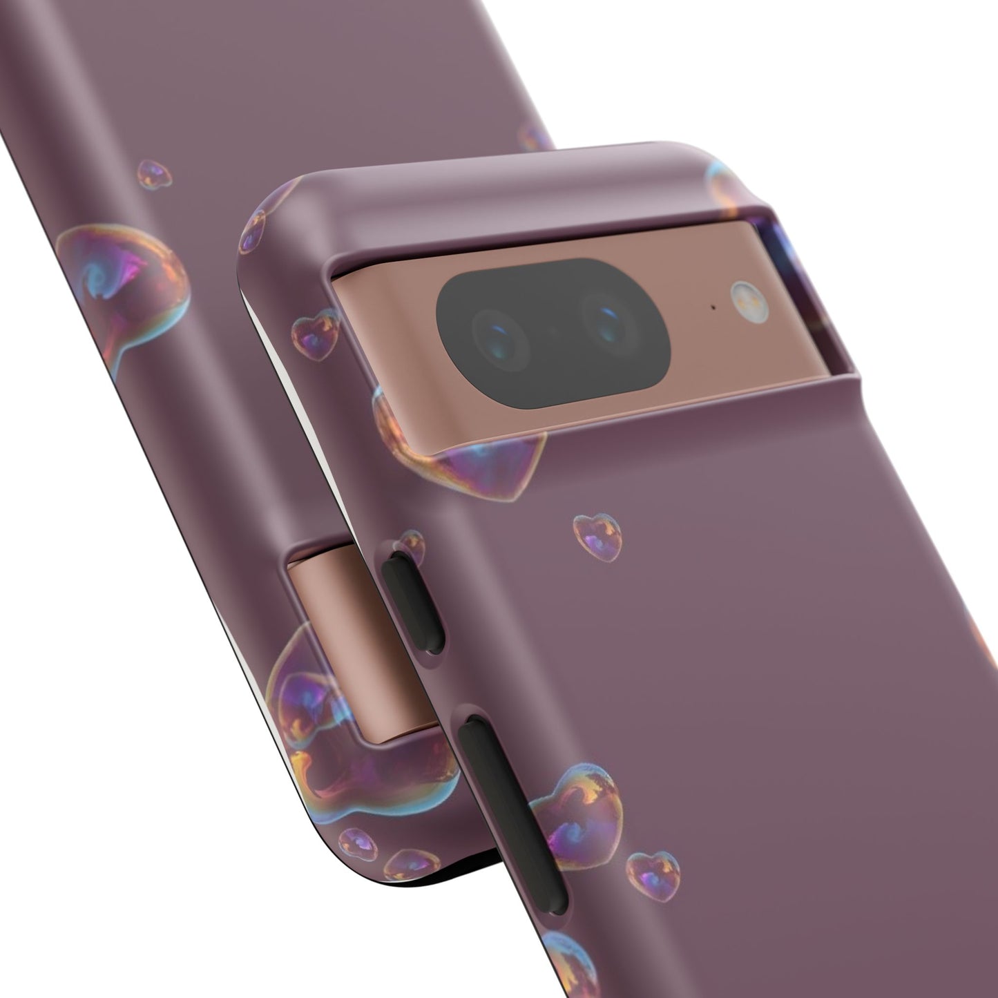 Purple Heart Bubbles Phone Case