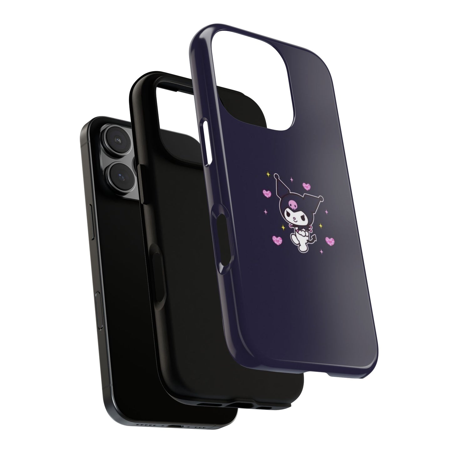 Navy Kuromi Hearts Phone Case