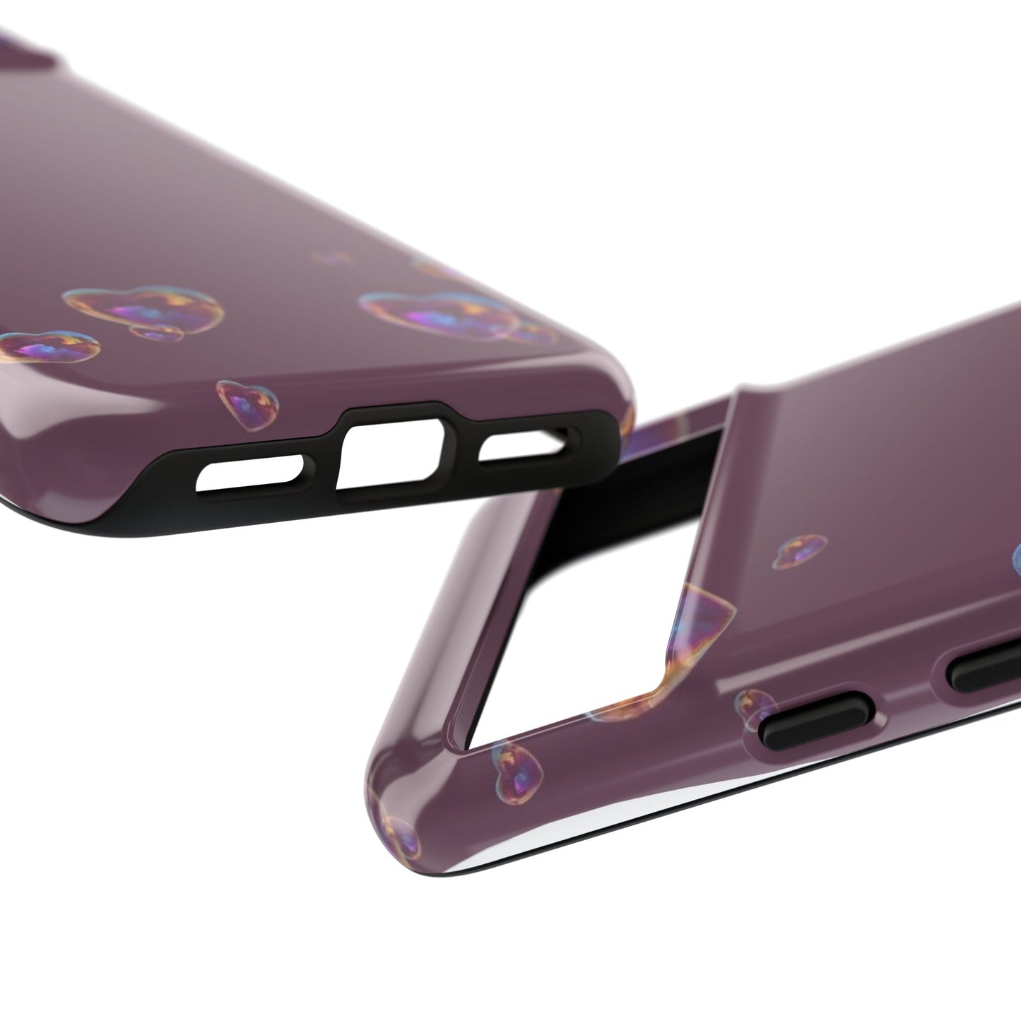 Purple Heart Bubbles Phone Case