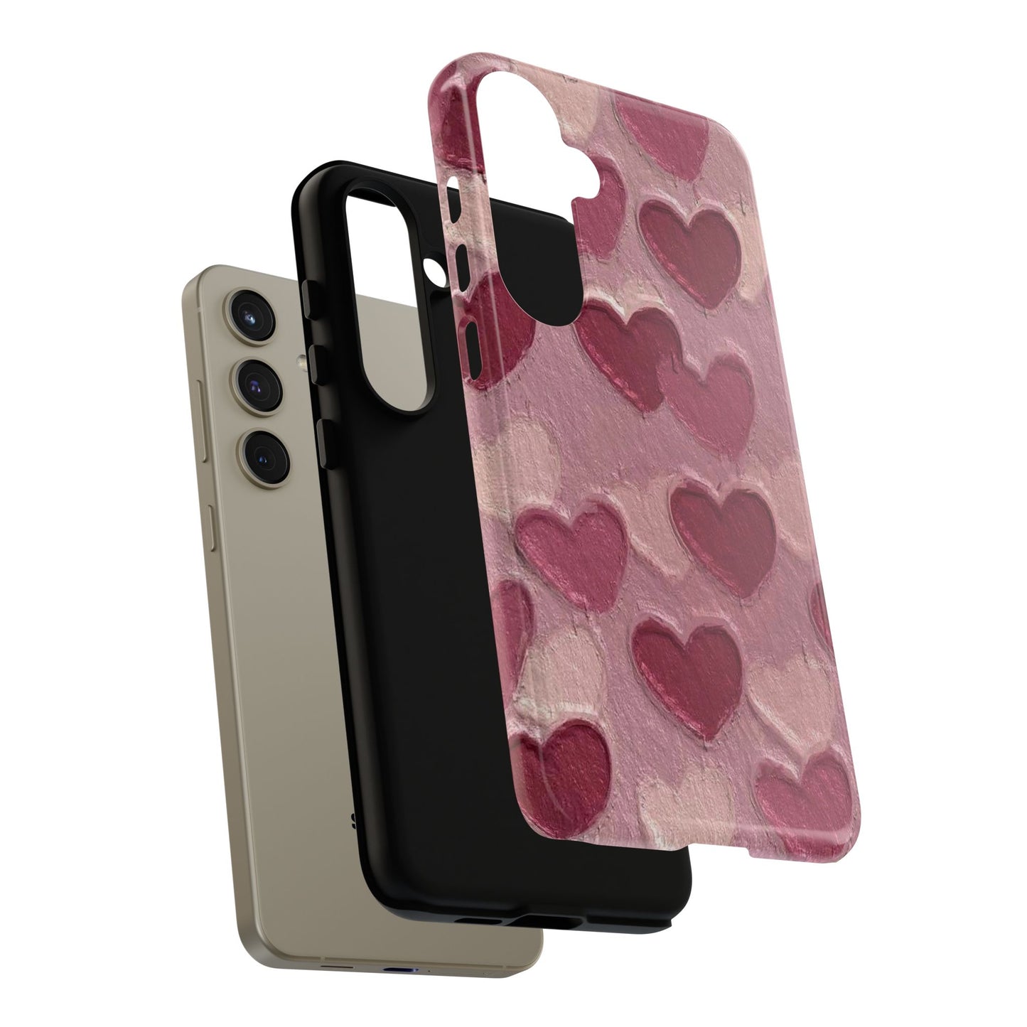 Pink Heart Chalk Wall Phone Case