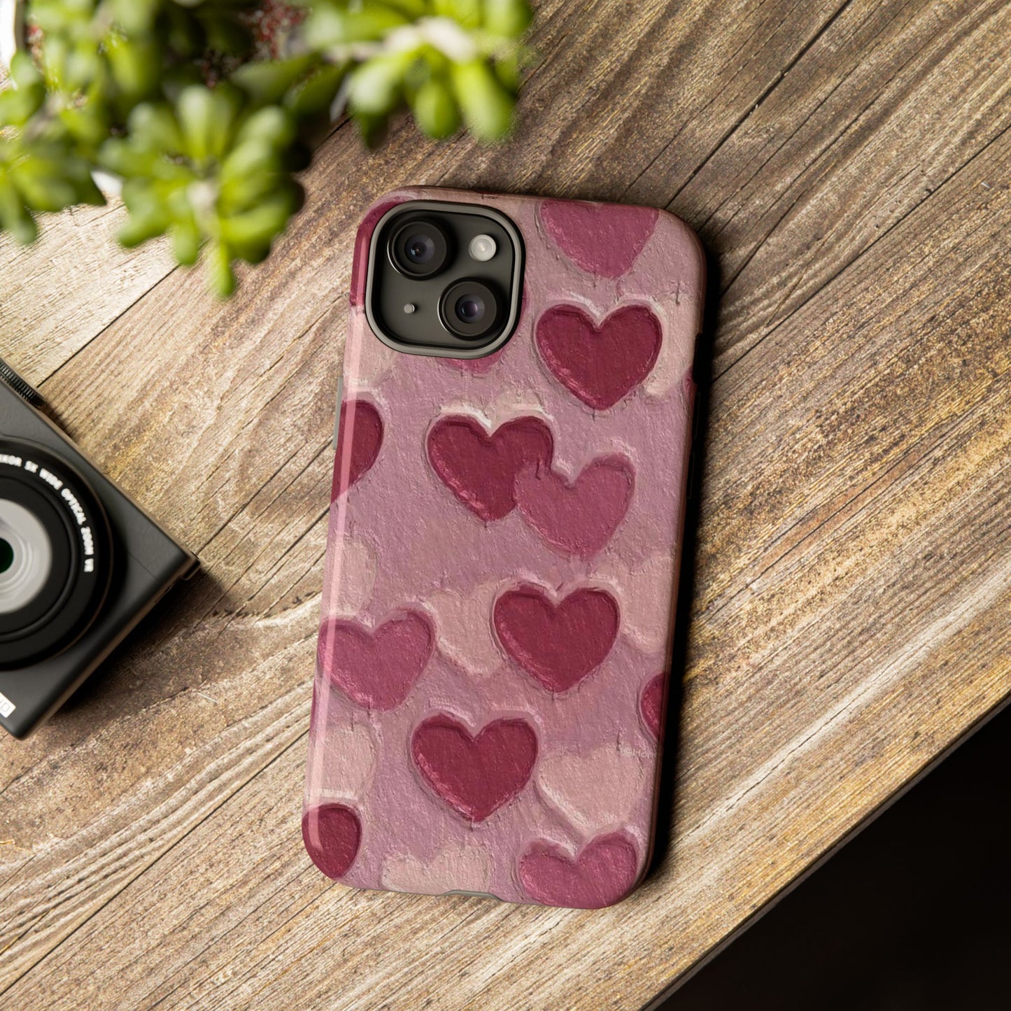 Pink Heart Chalk Wall Phone Case