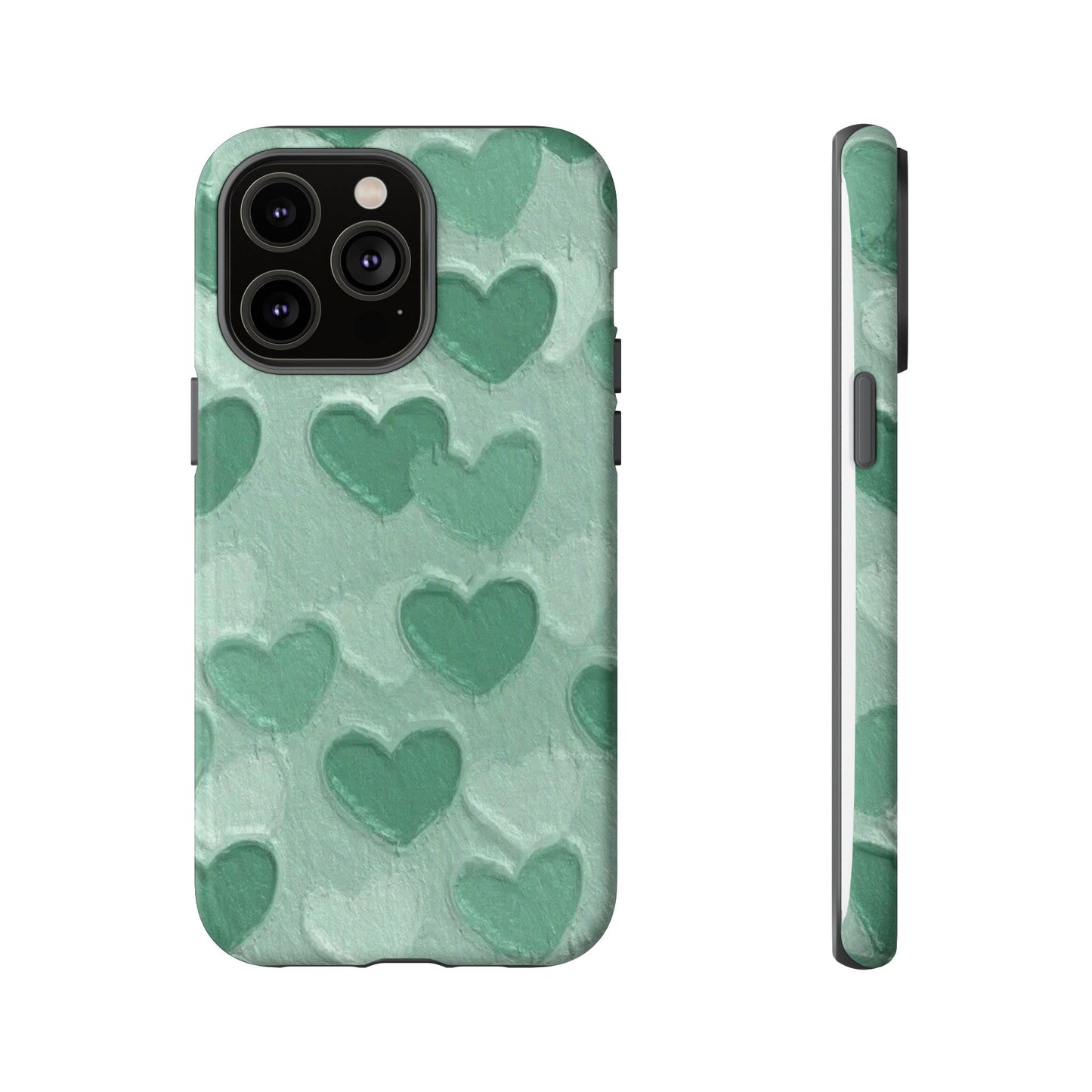 Green Heart Chalk Wall Phone Case