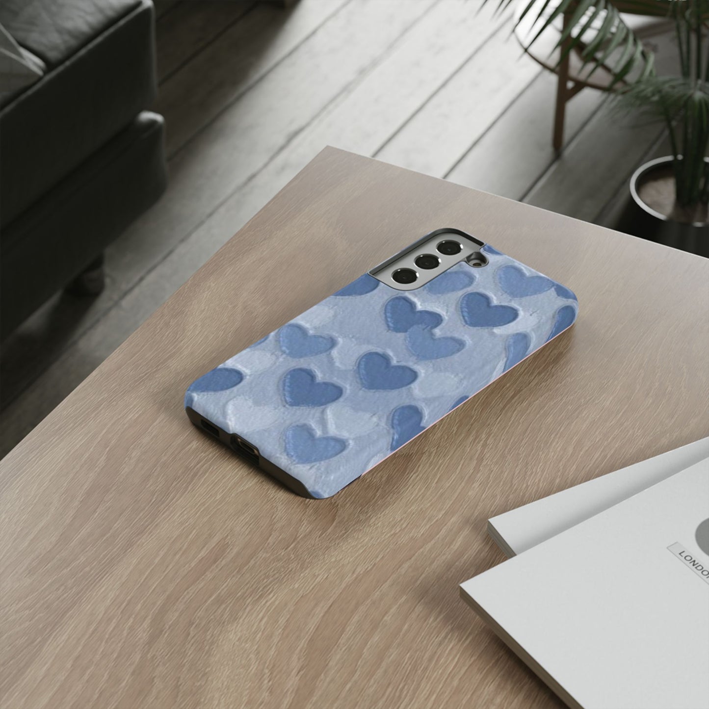 Blue Heart Chalk Wall Phone Case