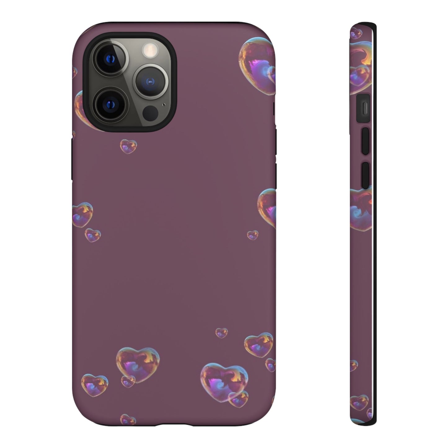 Purple Heart Bubbles Phone Case