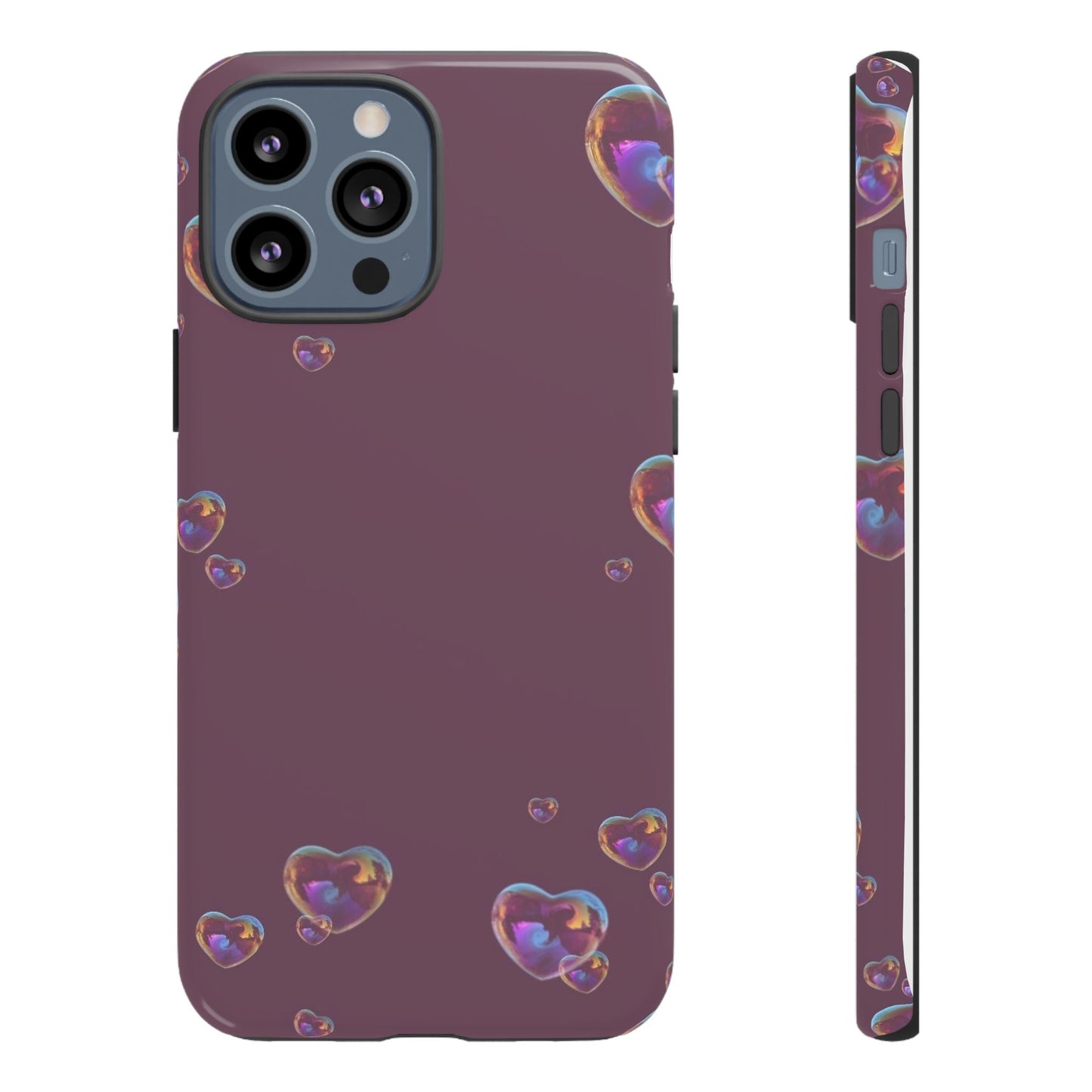 Purple Heart Bubbles Phone Case