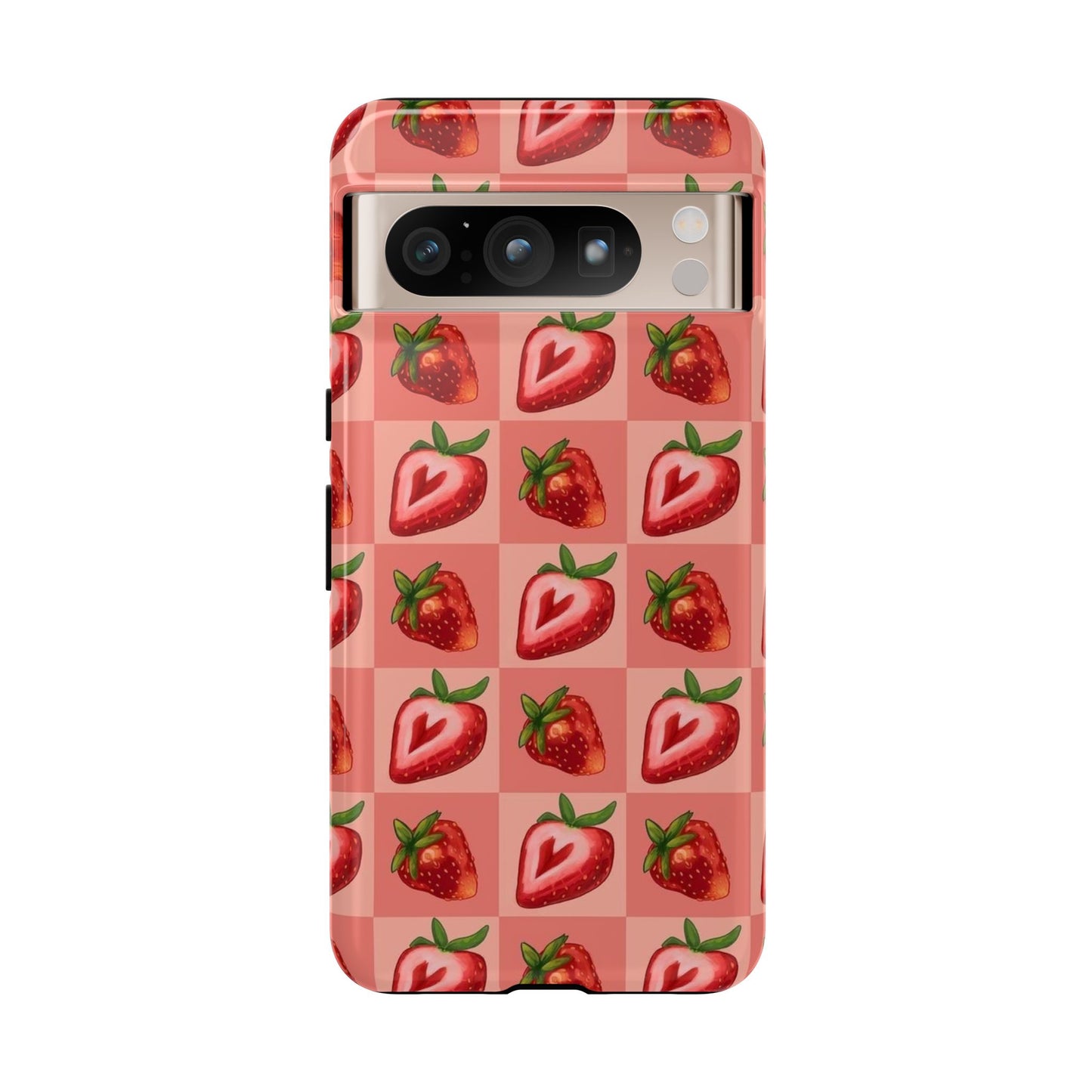 Strawberry Heart Checkers Phone Case