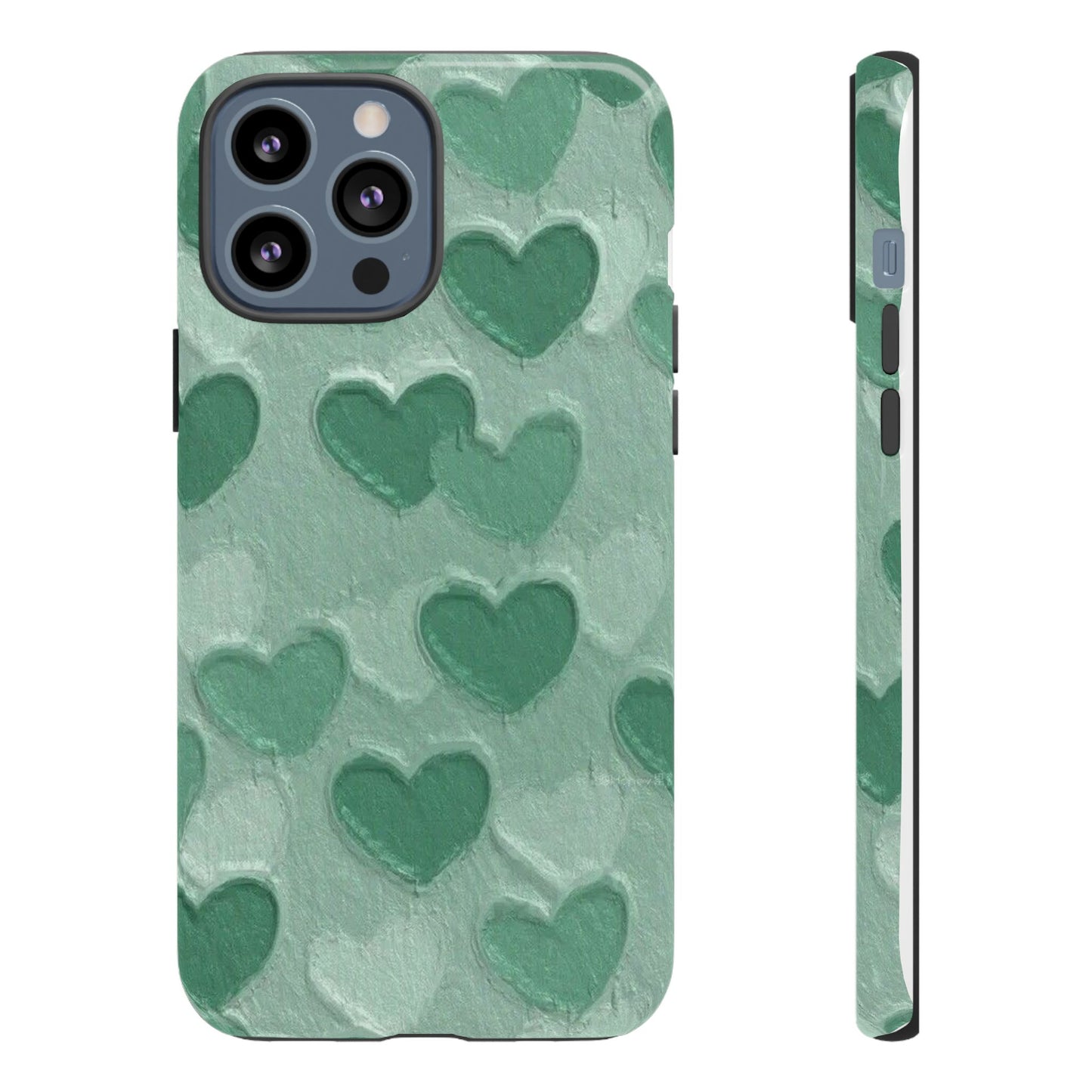 Green Heart Chalk Wall Phone Case