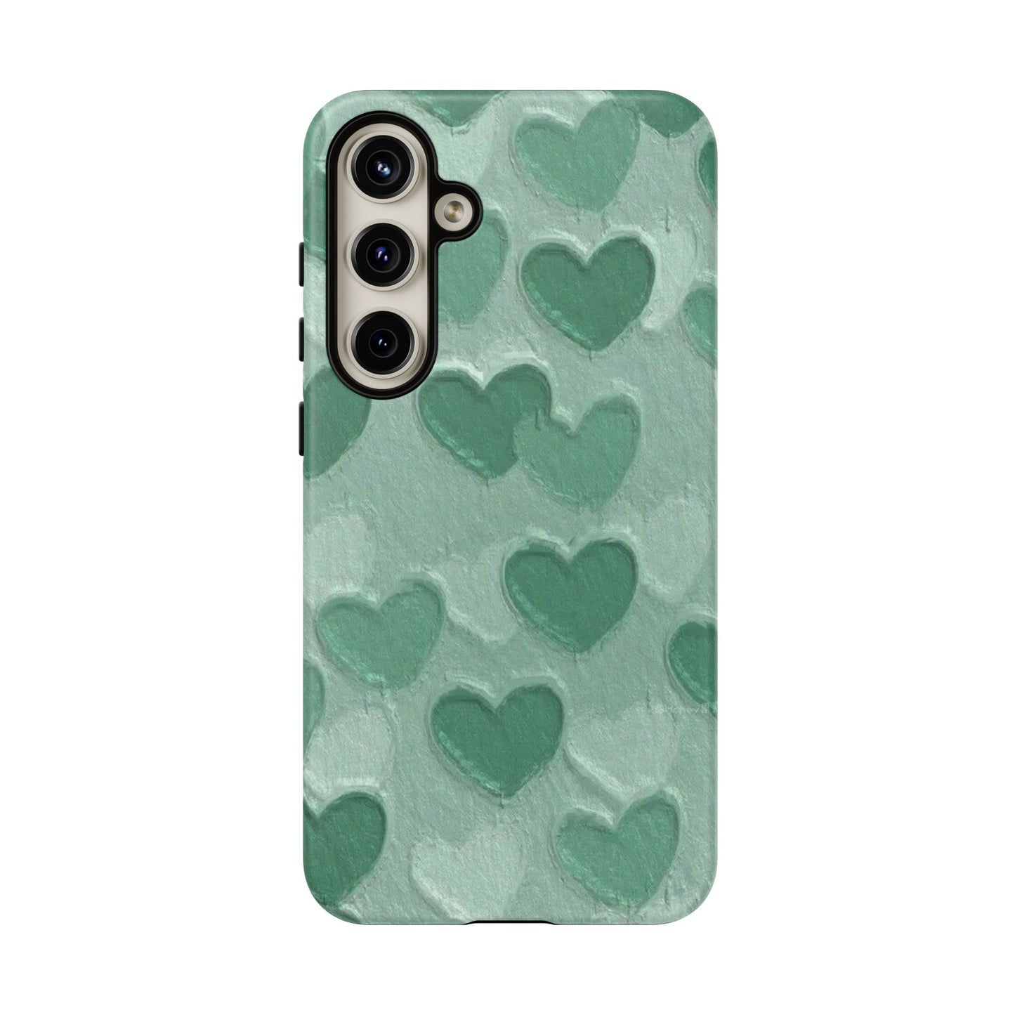 Green Heart Chalk Wall Phone Case